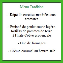 Coffret repas Tradition (froid)